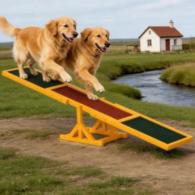 Platform Equipment Run Game Toy Wooden Dog Agility Seesaw for Balance Training and Exercise