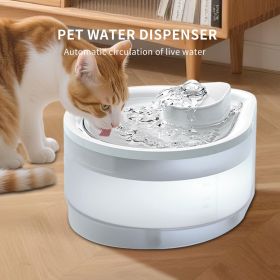 Quiet Circulating Pet Water Fountain, USB-Powered 2500ML Dispenser with Night Light & Visible Scale, White