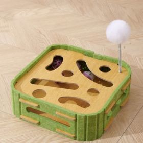Eco-Friendly Cat Scratcher Toy With Interactive Balls KittenLounge Furniture Protector Multipurpose Cats Play Board ForPlaying Clawing Square Des (Option: Default title)