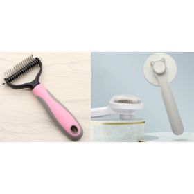 Pet Long-haired Dogknot Comb Double-sided Blade Dog (Option: Set5-L)